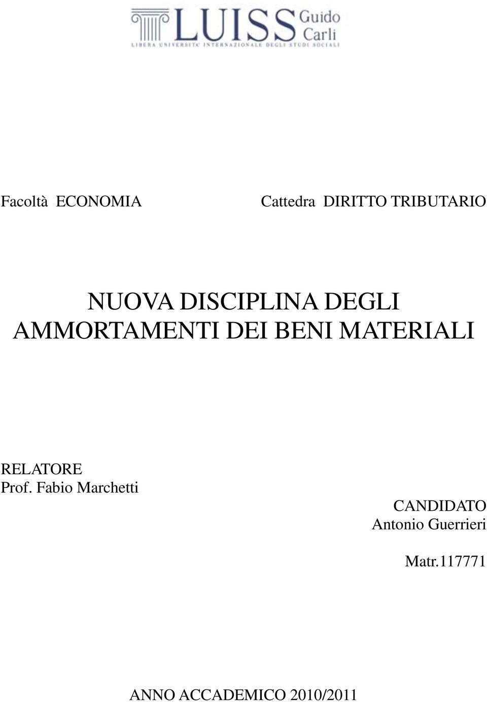 MATERIALI RELATORE Prof.