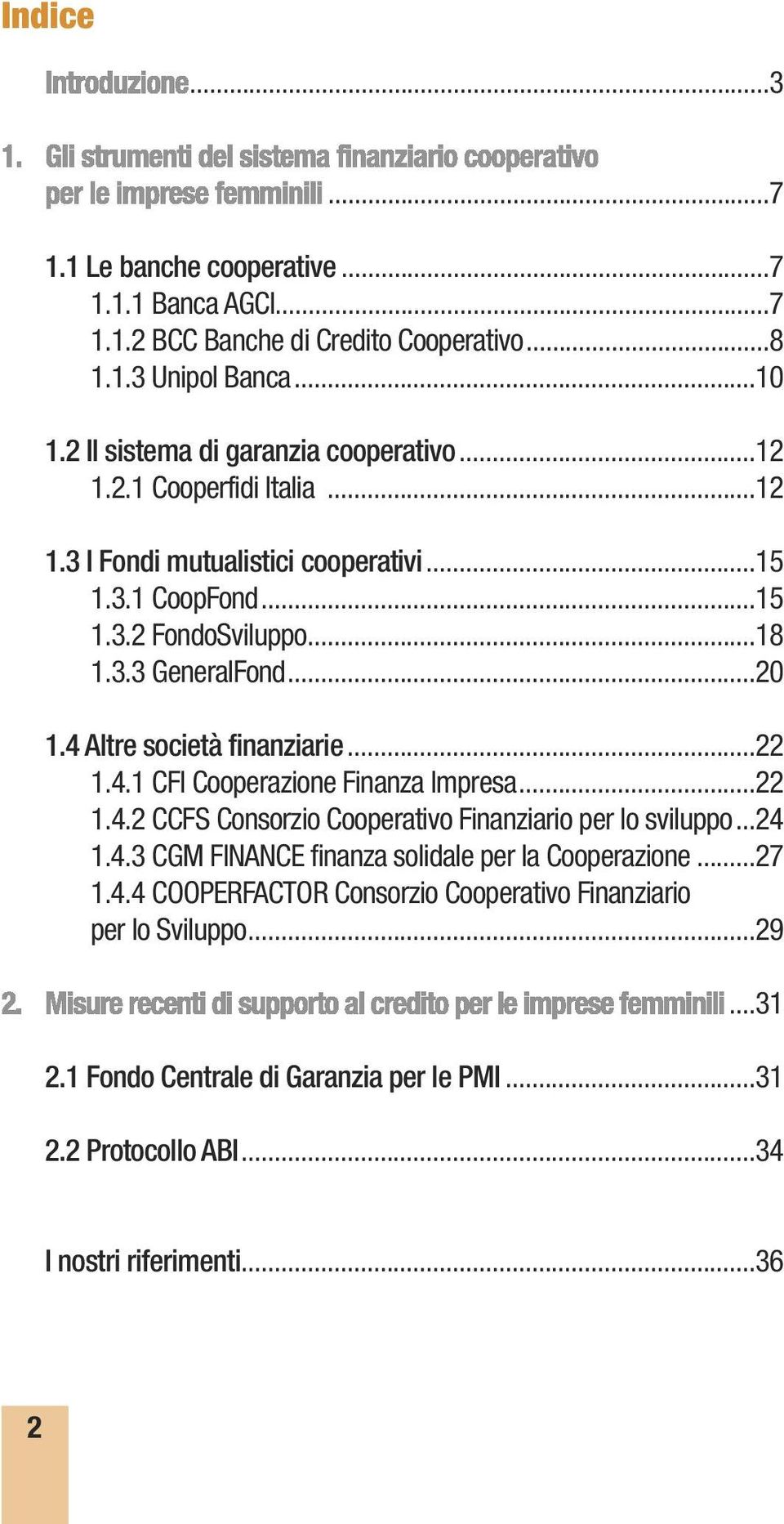 ..22 1.4.1 CFI Cooperazione Finanza Impresa...22 1.4.2 CCFS Consorzio Cooperativo Finanziario per lo sviluppo...24 1.4.3 CGM FINANCE finanza solidale per la Cooperazione...27 1.