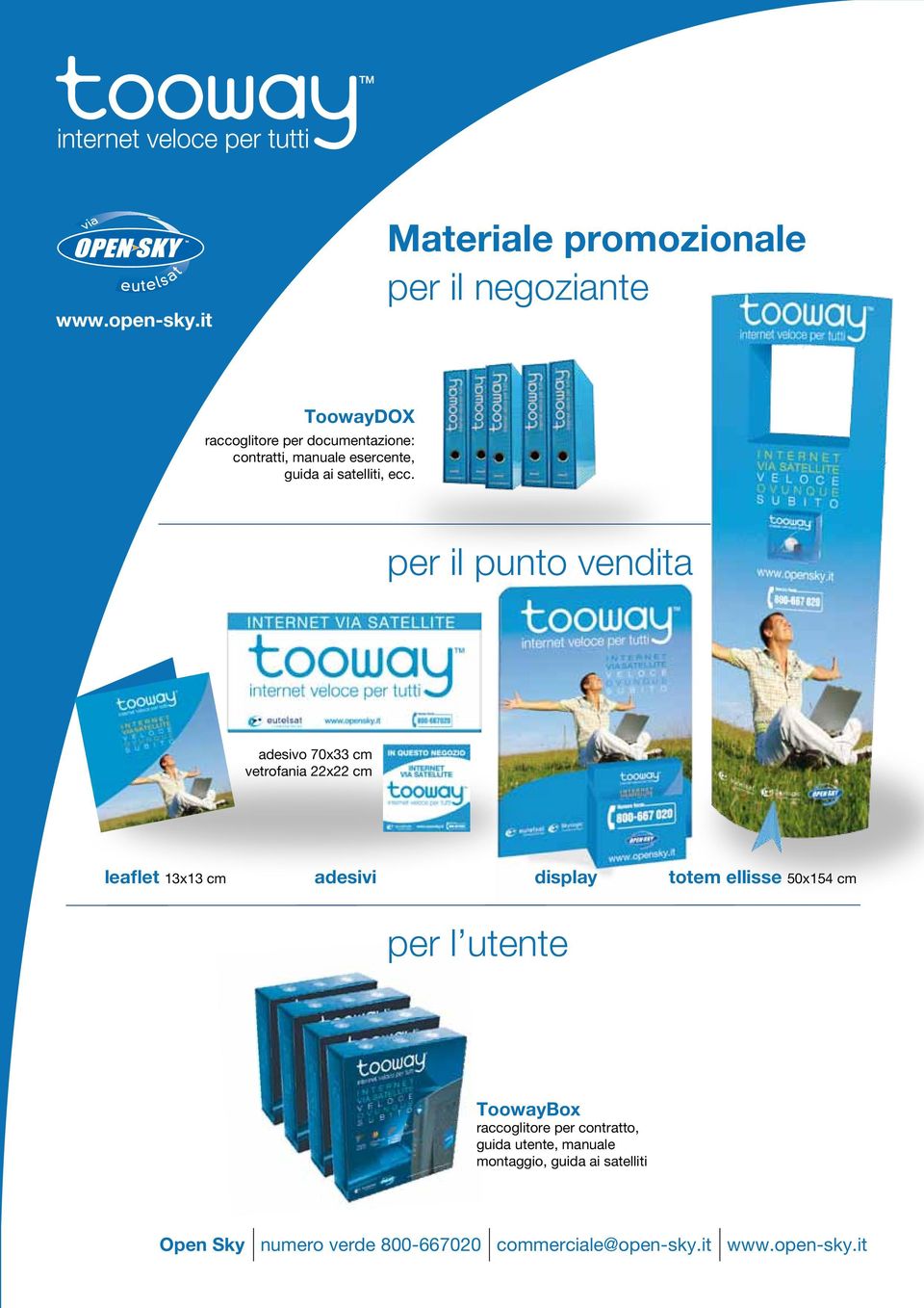 per il punto vendita adesivo 70x33 cm vetrofania 22x22 cm leaflet 13x13 cm adesivi