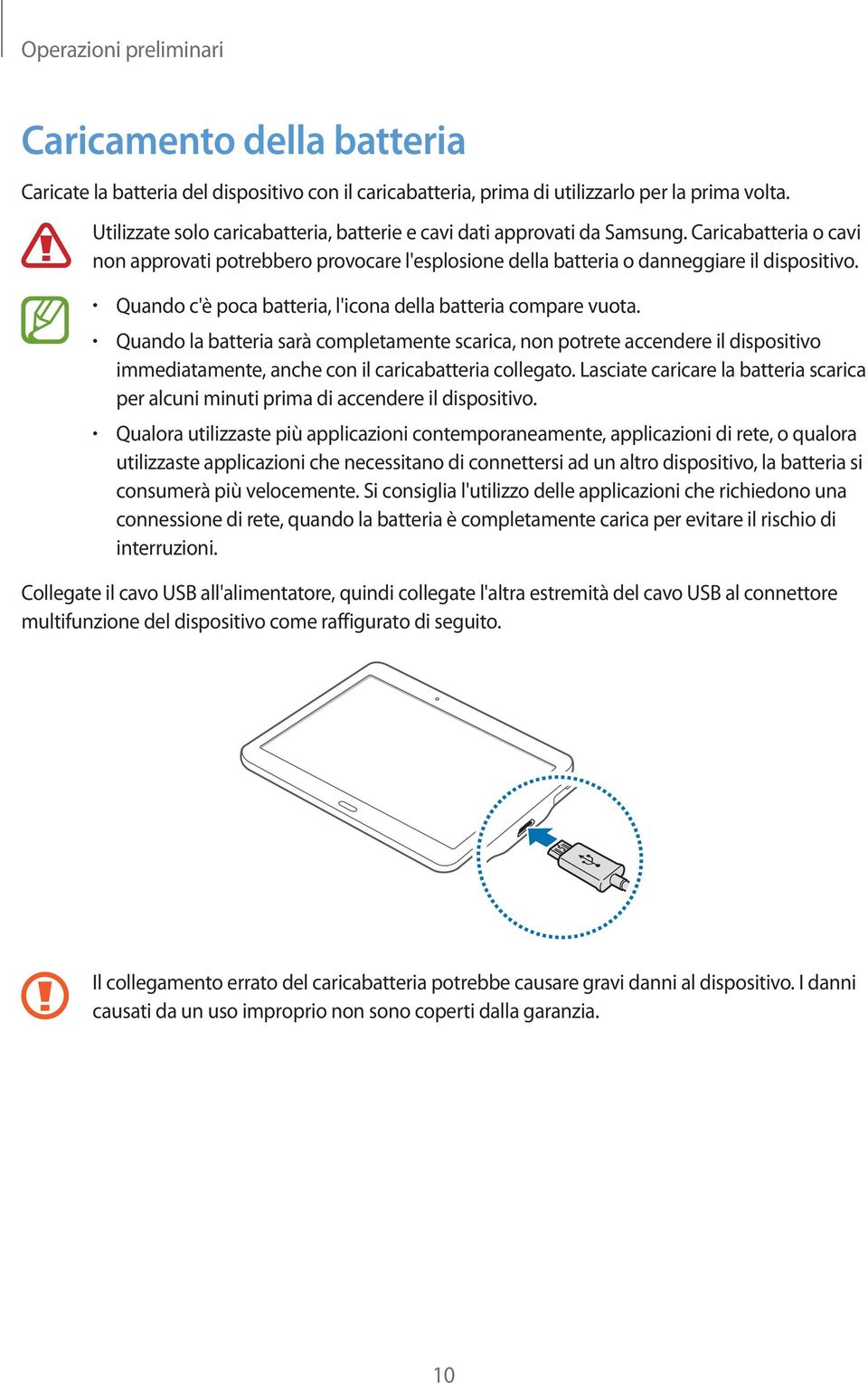 Quando c'è poca batteria, l'icona della batteria compare vuota.