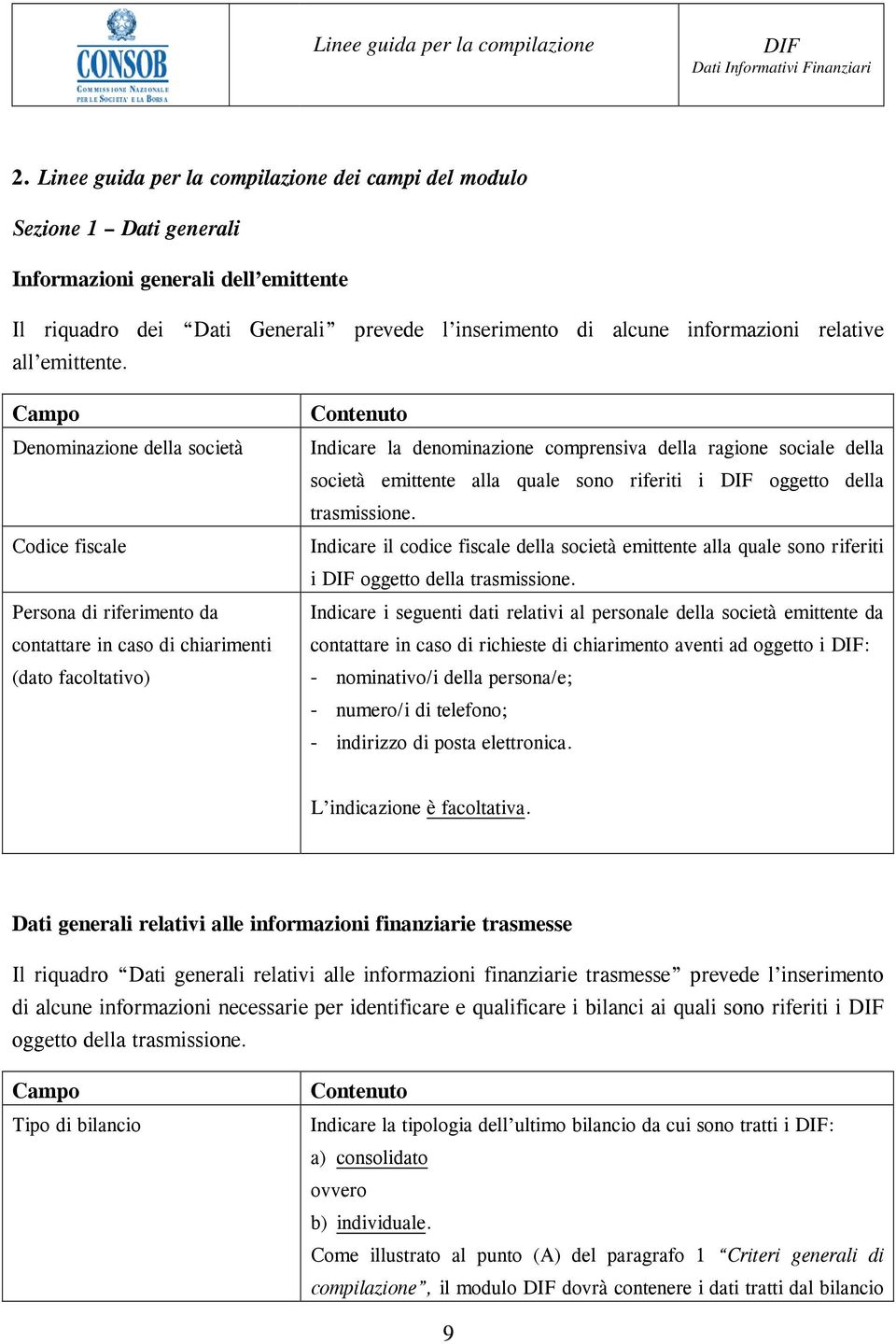 Campo Denominazione della società Codice fiscale Persona di riferimento da contattare in caso di chiarimenti (dato facoltativo) Contenuto Indicare la denominazione comprensiva della ragione sociale