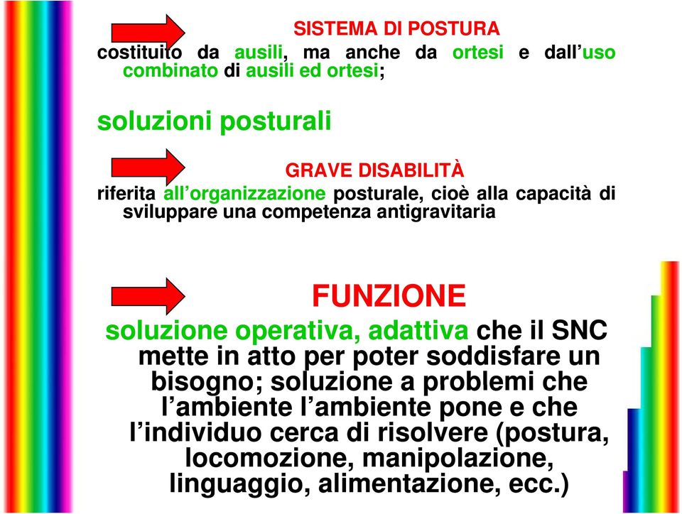 FUNZIONE soluzione operativa, adattiva che il SNC mette in atto per poter soddisfare un bisogno; soluzione a problemi che l