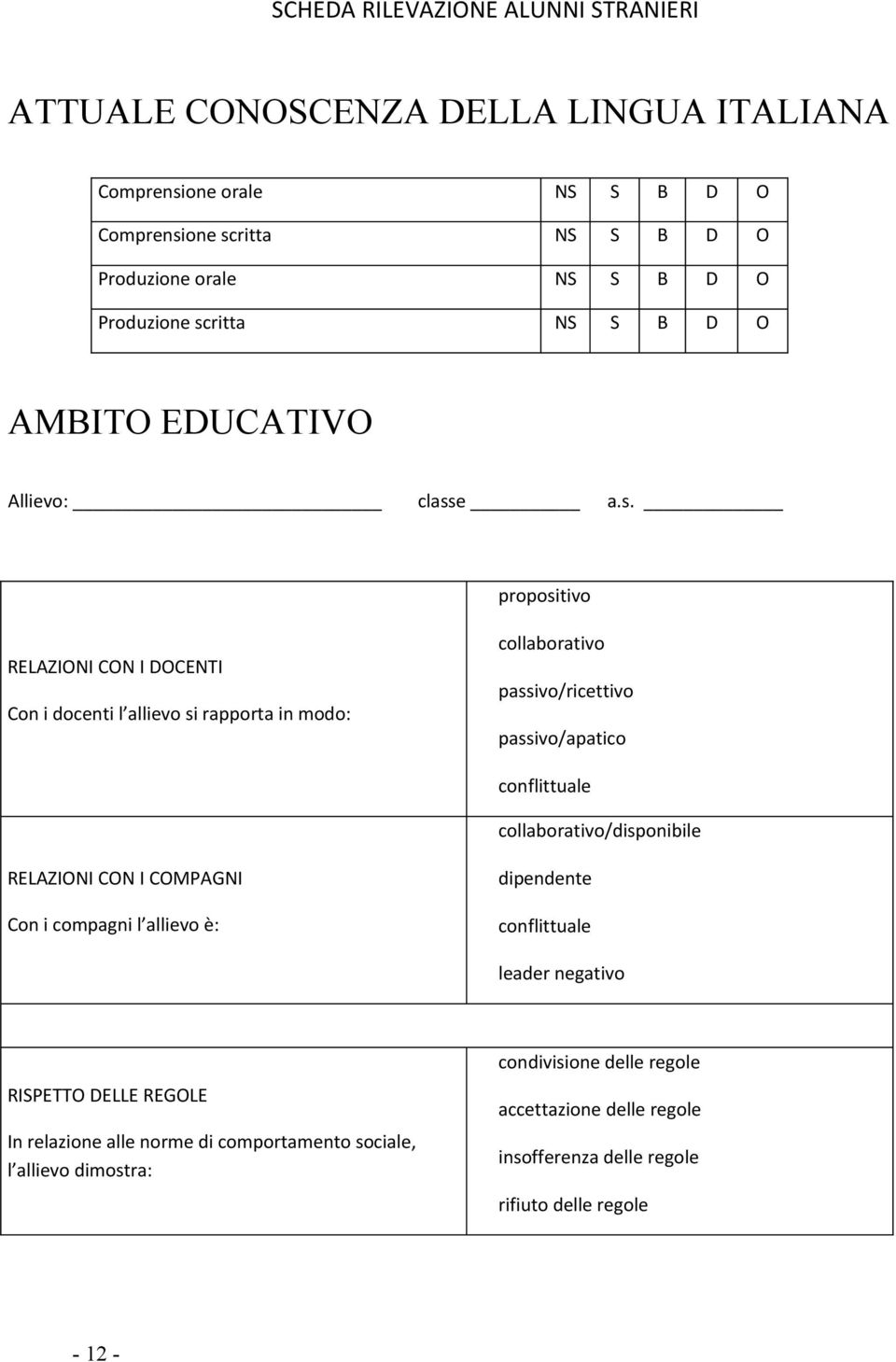 ritta NS S B D O AMBITO EDUCATIVO Allievo: class