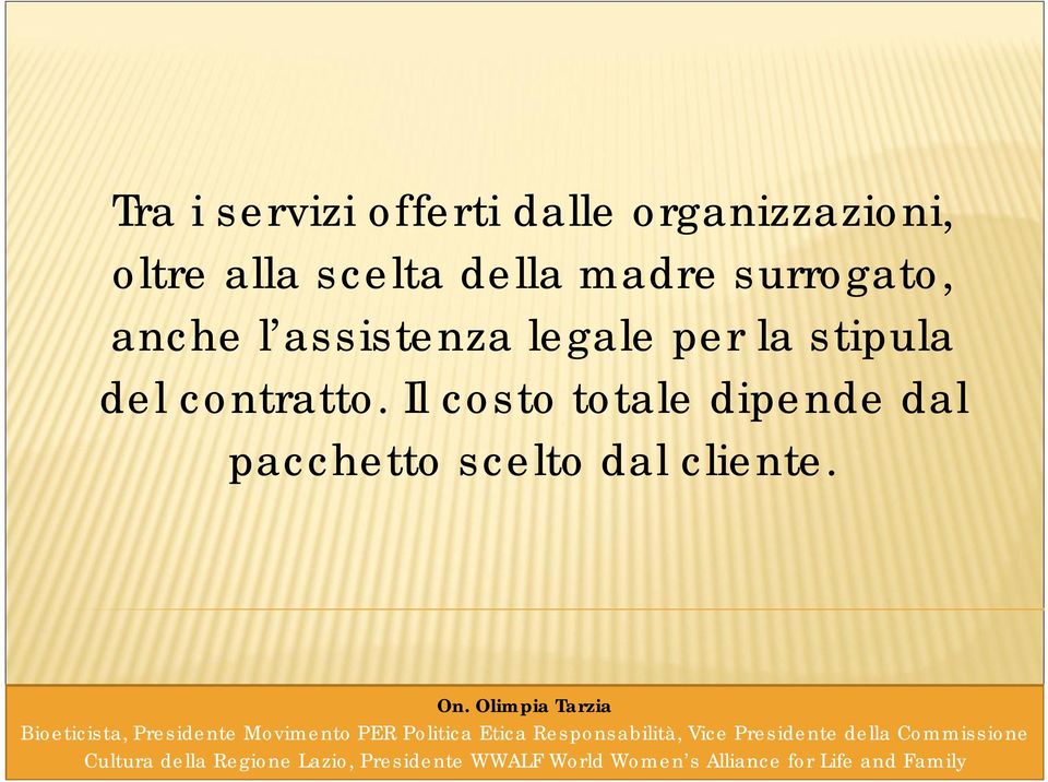 assistenza legale per la stipula del contratto.