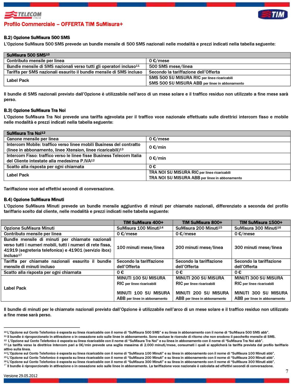 500 SU MISURA RIC per linee ricaricabili SMS 500 SU MISURA ABB per linee in abbonamento Il bundle di SMS nazionali previsto dall Opzione è utilizzabile nell arco di un mese solare e il traffico