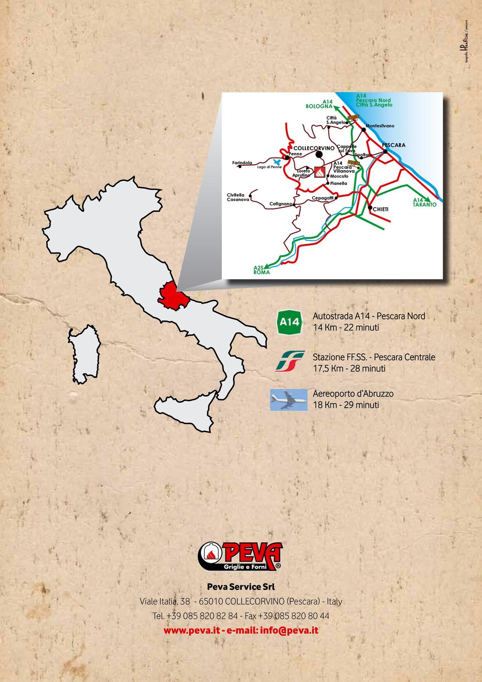 minuti Peva Service Srl Viale Italia, 38-65010 Collecorvino (Pescara) -
