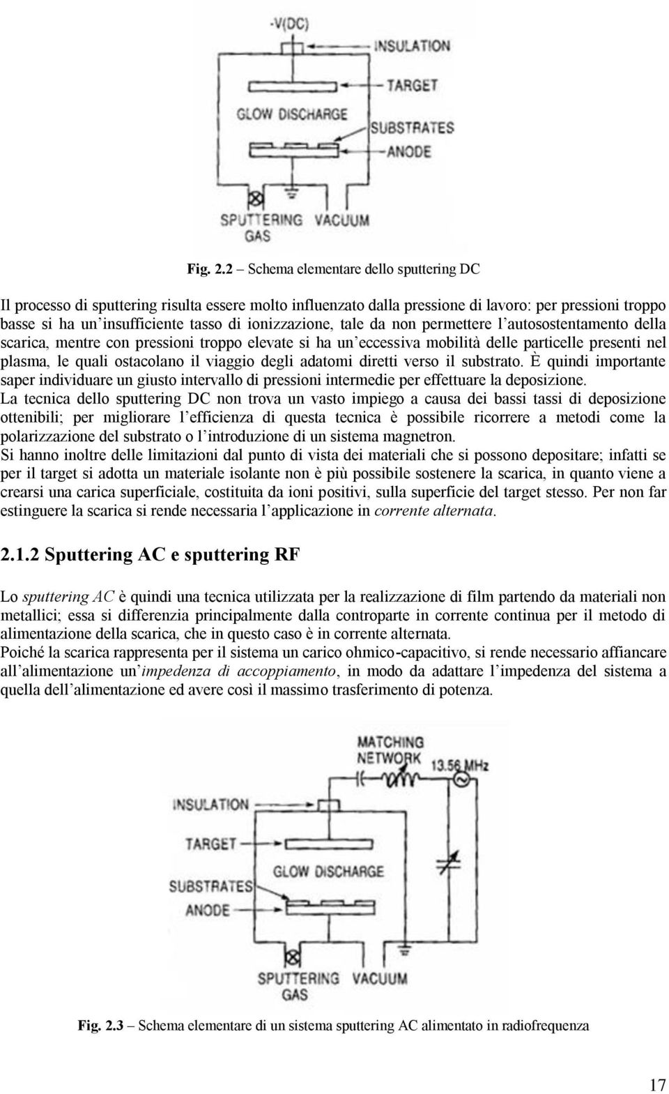 tale da non permettere l autosostentamento della scarica, mentre con pressioni troppo elevate si ha un eccessiva mobilità delle particelle presenti nel plasma, le quali ostacolano il viaggio degli