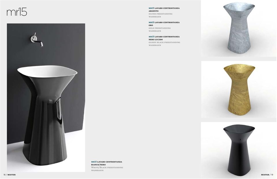 centrostanza nero lucido glossy black freestanding washbasin 18 / mister