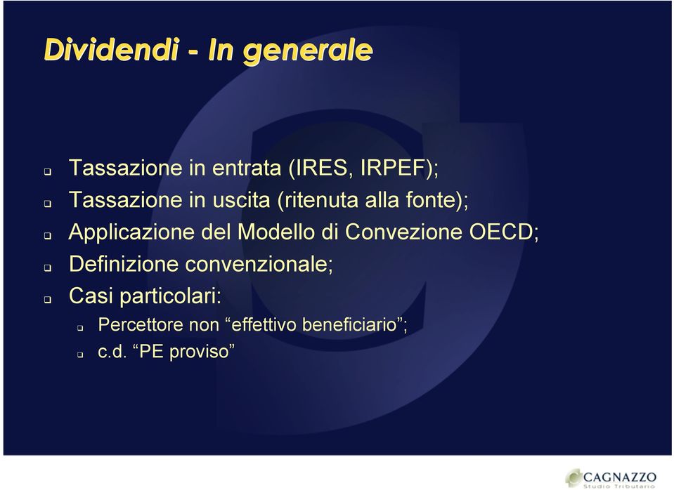 Modello di Convezione OECD; Definizione convenzionale; Casi