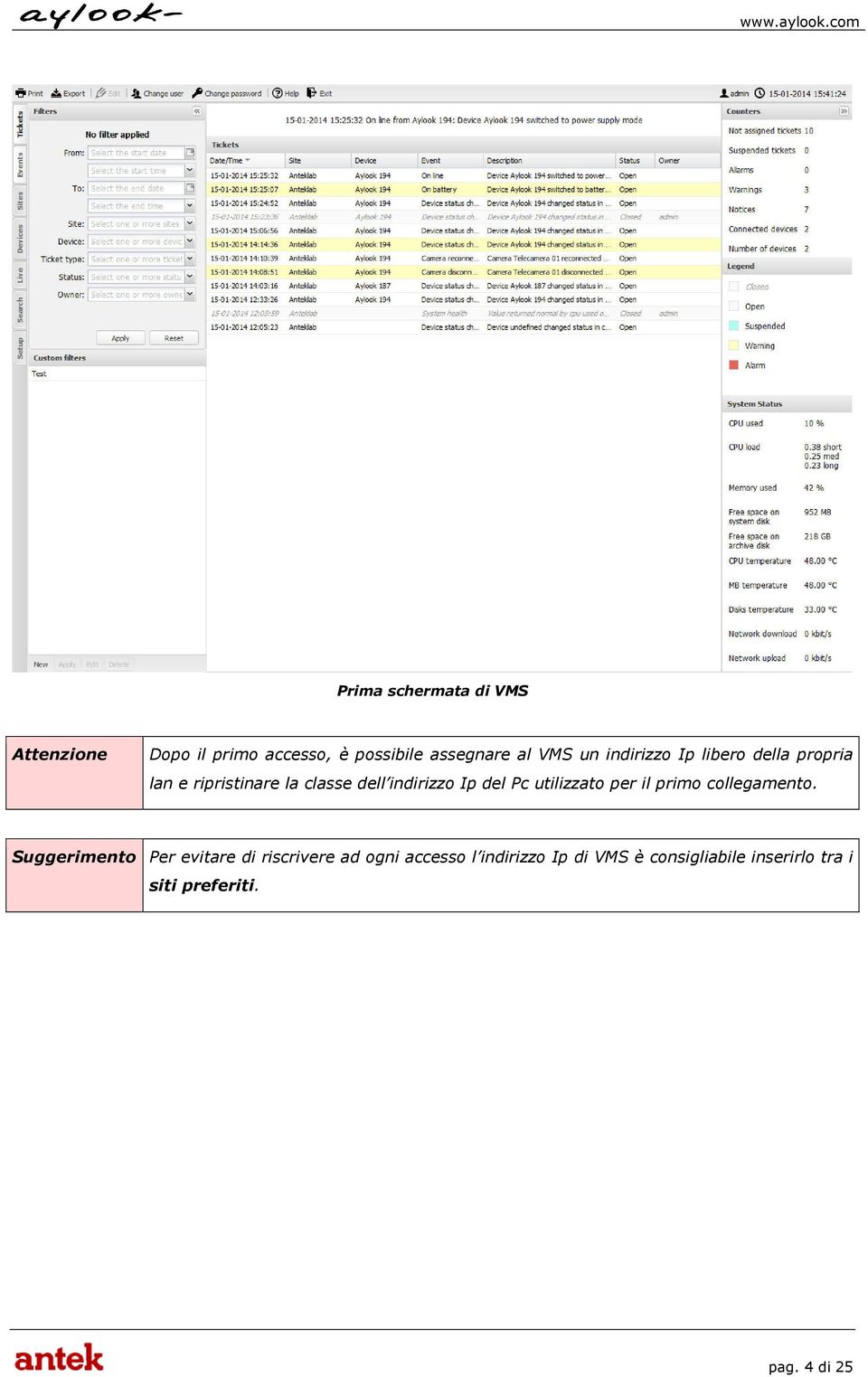 Pc utilizzato per il primo collegamento.