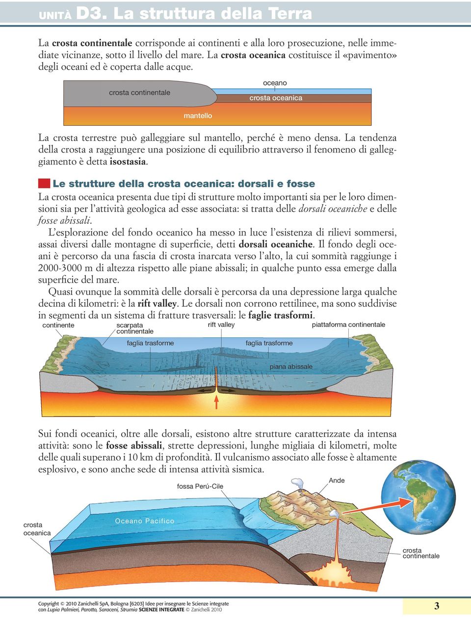 Le strutture della : dorsali e fosse La presenta due tipi di strutture molto importanti sia per le loro dimensioni sia per l attività geologica ad esse associata: si tratta delle dorsali oceaniche e