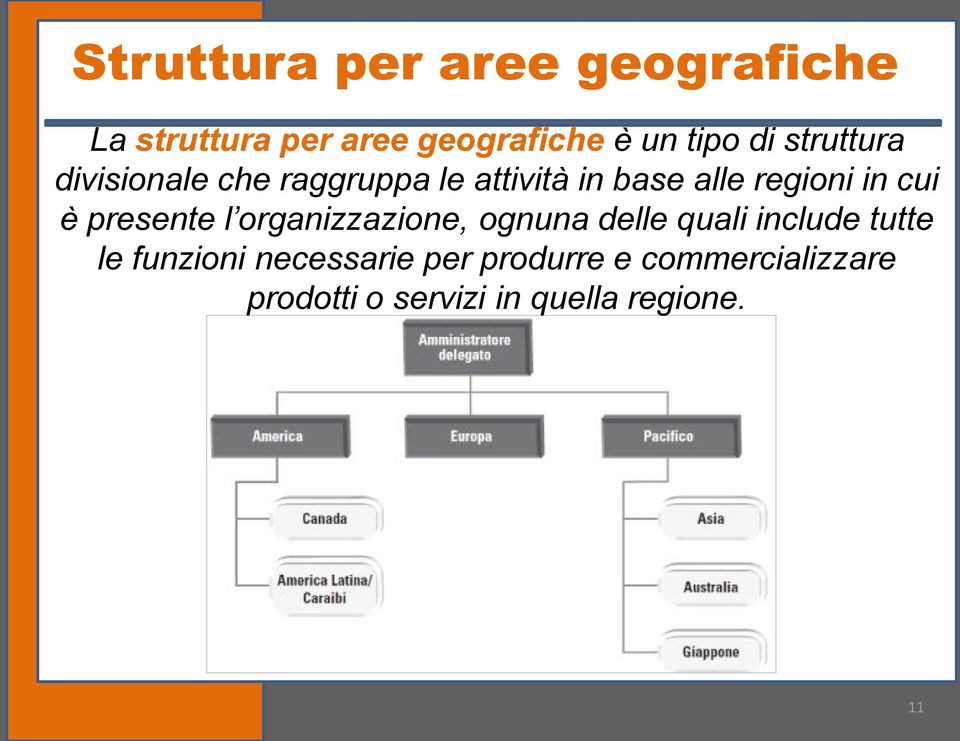 presente l organizzazione, ognuna delle quali include tutte le funzioni