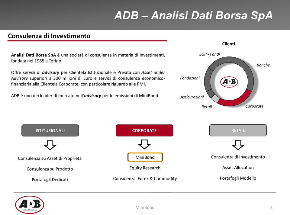 con particolare riguardo alle PMI. ADB è uno dei leader di mercato nell advisory per le emissioni di.