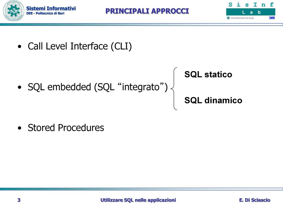 (SQL integrato ) SQL statico