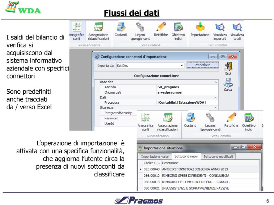 da / verso Excel L operazione di importazione è attivata con una specifica