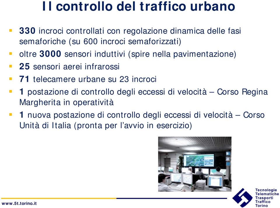 telecamere urbane su 23 incroci 1 postazione di controllo degli eccessi di velocità Corso Regina Margherita in