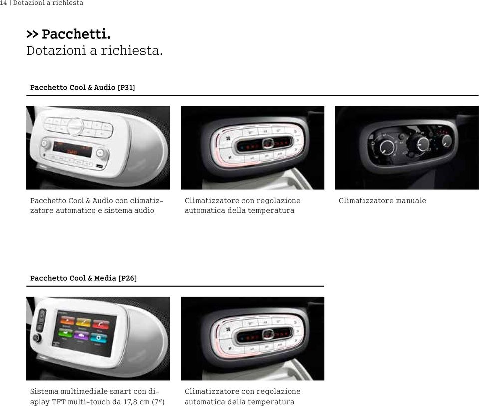 Pacchetto Cool & Audio [P31] Pacchetto Cool & Audio con climatizzatore automatico e sistema audio