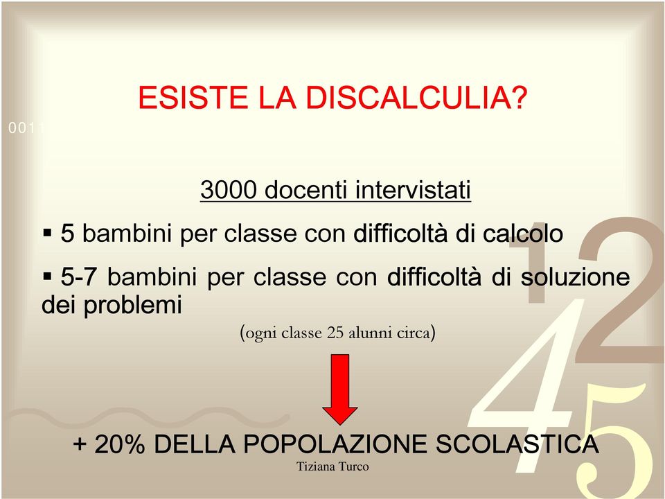 classe con difficolt difficoltà di calcolo di calcolo 5-7 bambini