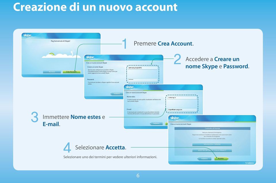 Password Ti servirà per accedere a Skype o gestire il tuo account online.
