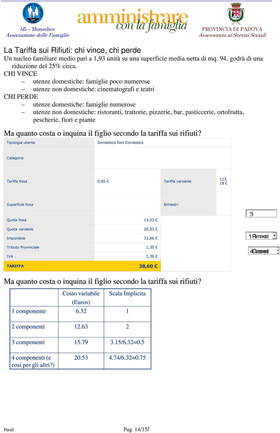 pizzerie, bar, pasticcerie, ortofrutta, pescherie, fiori e piante Ma quanto costa o inquina il figlio secondo la tariffa sui rifiuti?