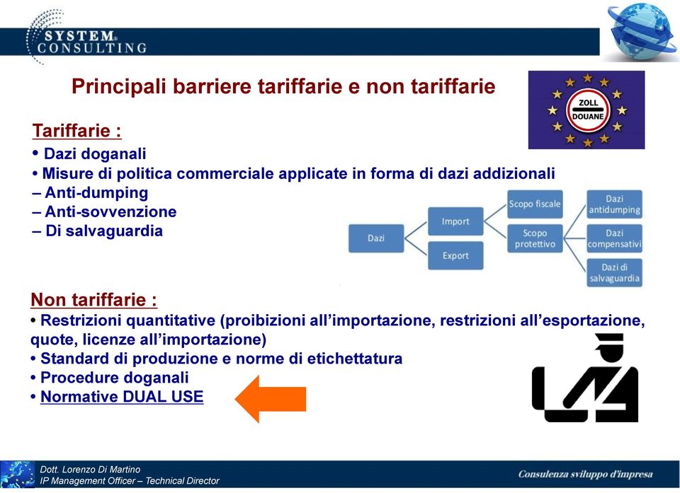 tariffarie : Restrizioni quantitative (proibizioni all importazione, restrizioni all esportazione,