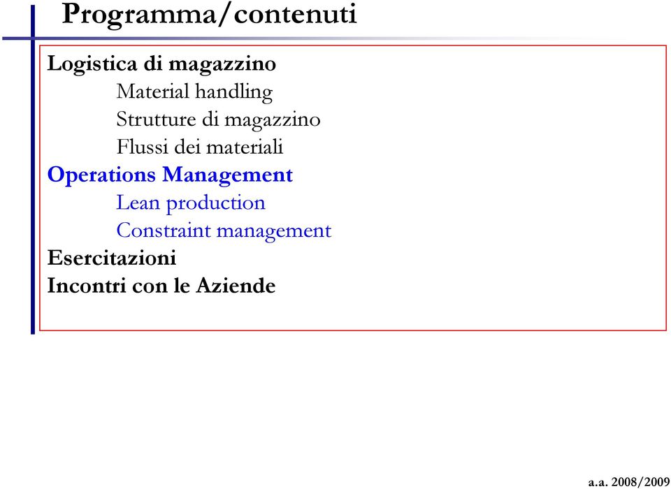 dei materiali Operations Management Lean