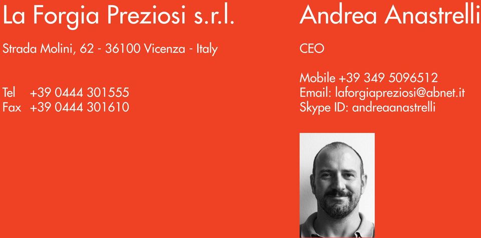 301555 Fax +39 0444 301610 Andrea Anastrelli CEO