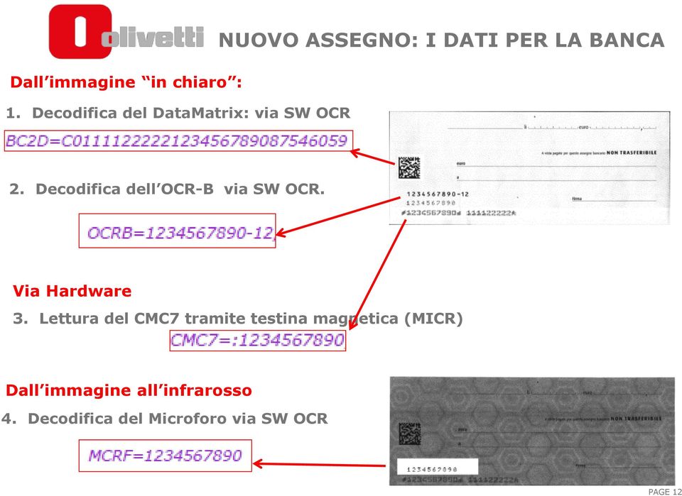 BANCA 2. Decodifica dell OCR-B via SW OCR. Via Hardware 3.