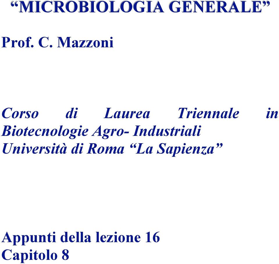 Biotecnologie Agro- Industriali