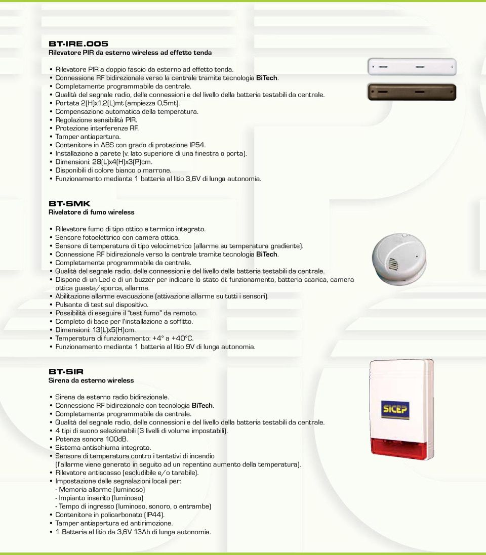 lato superiore di una finestra o porta). Dimensioni: 28(L)x4(H)x3(P)cm. Disponibili di colore bianco o marrone. Funzionamento mediante 1 batteria al litio 3,6V di lunga autonomia.