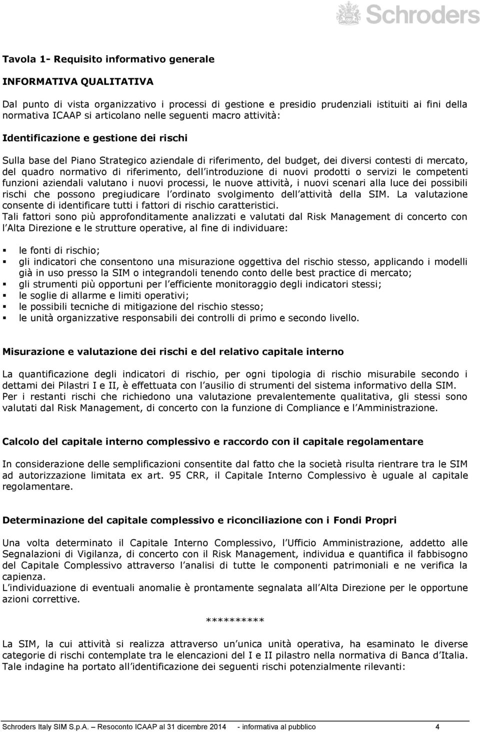 riferimento, dell introduzione di nuovi prodotti o servizi le competenti funzioni aziendali valutano i nuovi processi, le nuove attività, i nuovi scenari alla luce dei possibili rischi che possono