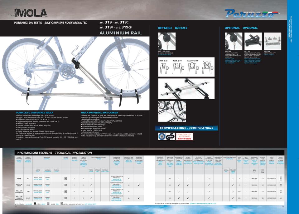 930 POGGIARUOTA IN PLASTICA CON CRICK (DI SERIE PER ART. 319P E 319CP, A RICHIESTA PER ART. 319 E 319C) NEW RATCHET TYPE WHEEL TRAYS (AVAILABLE FOR ART. 319P E 319CP, ON REQUEST FOR ART.