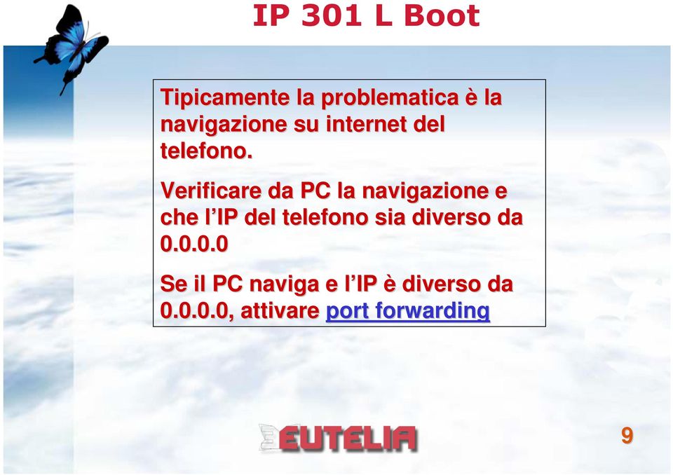 Verificare da PC la navigazione e che l IP l del telefono