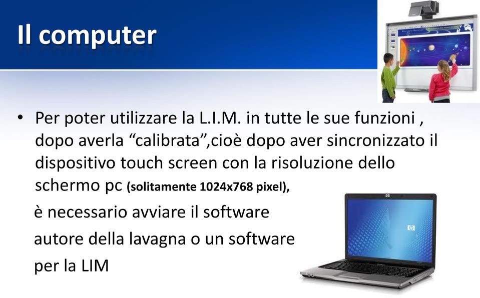 sincronizzato il dispositivo touch screen con la risoluzione dello