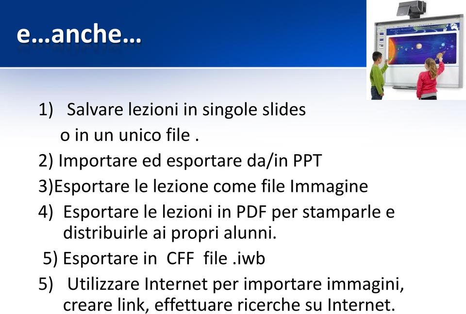 Esportare le lezioni in PDF per stamparle e distribuirle ai propri alunni.