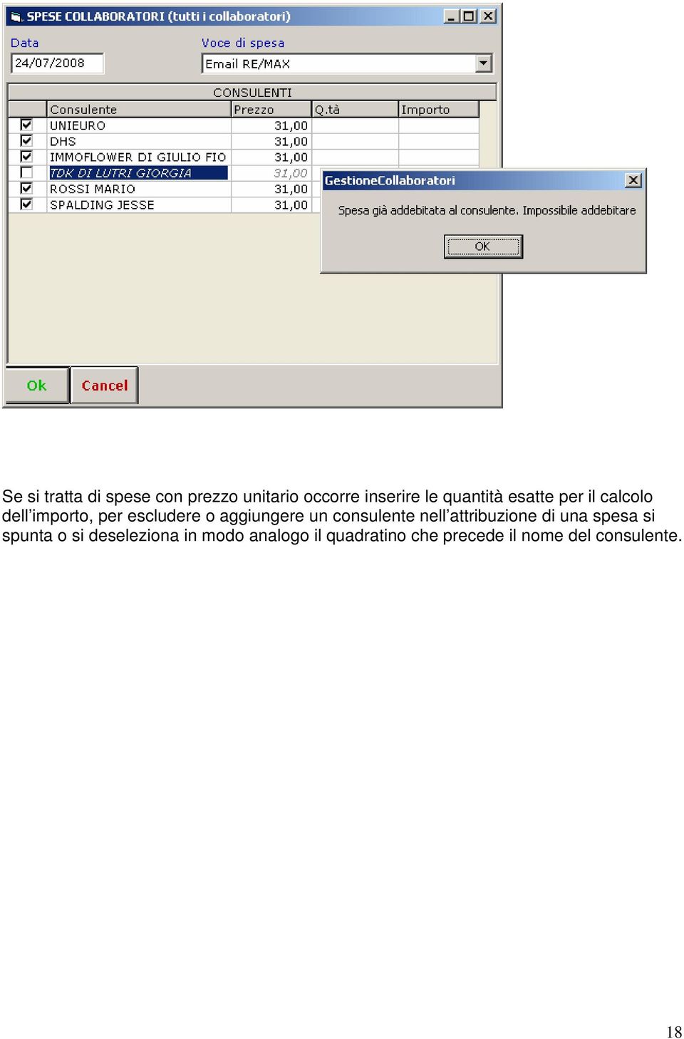 aggiungere un consulente nell attribuzione di una spesa si spunta o