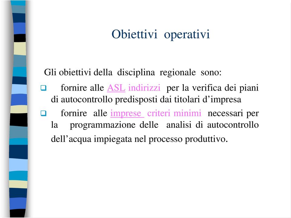 titolari d impresa fornire alle imprese criteri minimi necessari per la