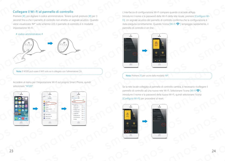 Quando Fi]. Un segnale acustico del pannello di controllo conferma che la configurazione è viene visualizzato AP sullo schermo LED, il pannello di controllo è in modalità stata eseguita correttamente.