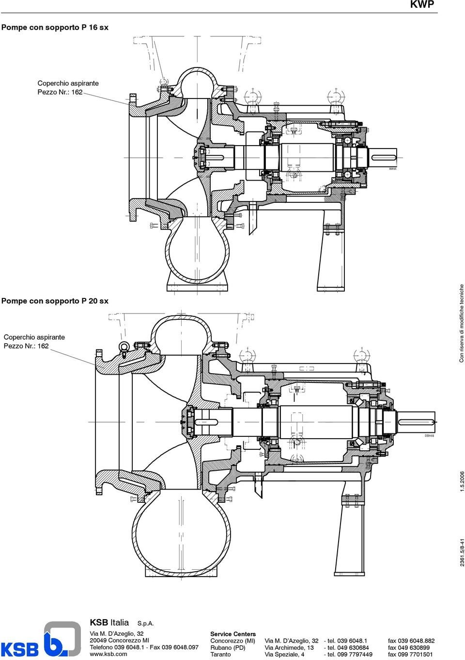 8.5.00 Con riserva di modifiche tecniche KSB Italia S.p.A. Via M.