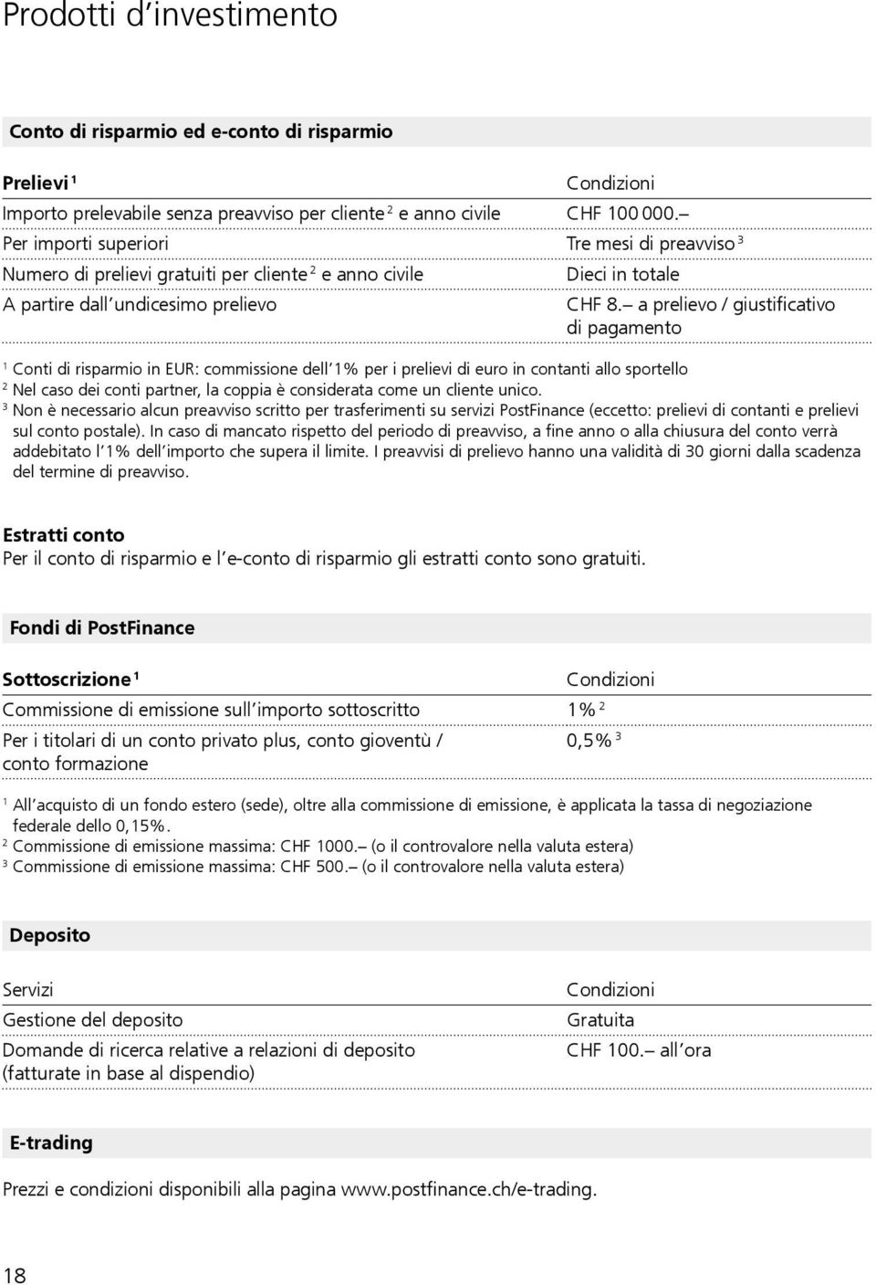 a prelievo / giustificativo di pagamento Conti di risparmio in EUR: commissione dell % per i prelievi di euro in contanti allo sportello Nel caso dei conti partner, la coppia è considerata come un