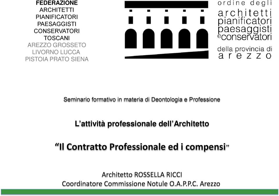 materia di Deontologia e Professione L attività professionale dell