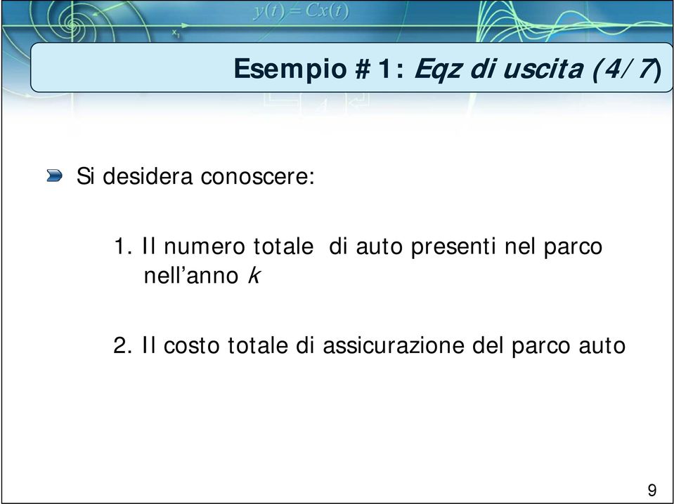 Il numero totale di auto presenti nel