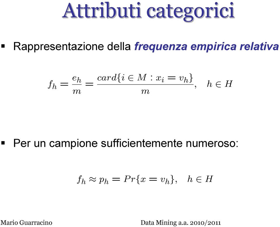 frequenza empirica relativa