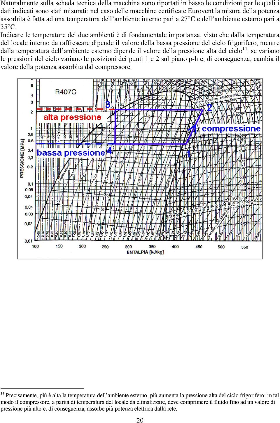 Indicare le temperature dei due ambienti è di fondamentale importanza, visto che dalla temperatura del locale interno da raffrescare dipende il valore della bassa pressione del ciclo frigorifero,