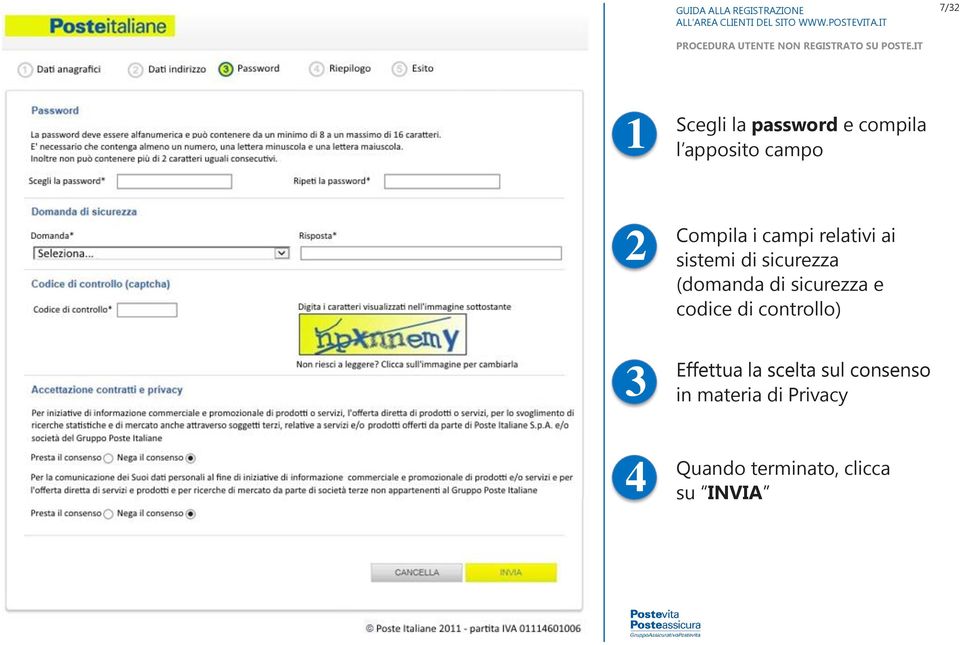 relativi ai sistemi di sicurezza (domanda di sicurezza e codice di