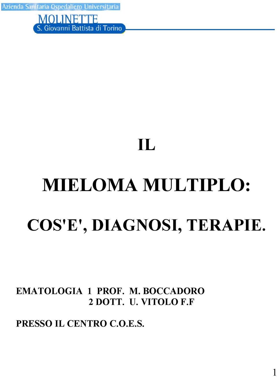 EMATOLOGIA 1 PROF. M.