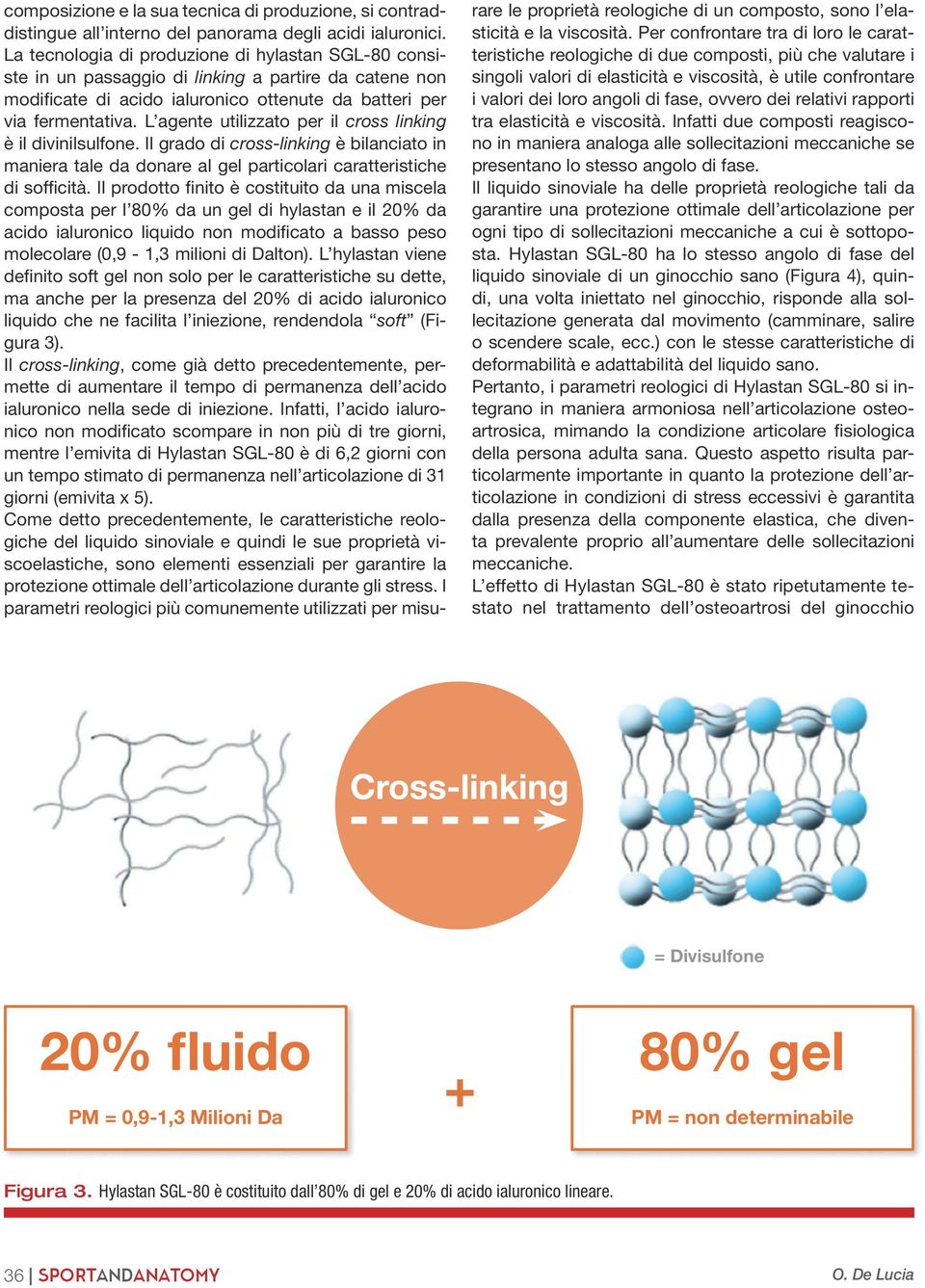 L agente utilizzato per il cross linking è il divinilsulfone. Il grado di cross-linking è bilanciato in maniera tale da donare al gel particolari caratteristiche di sofficità.