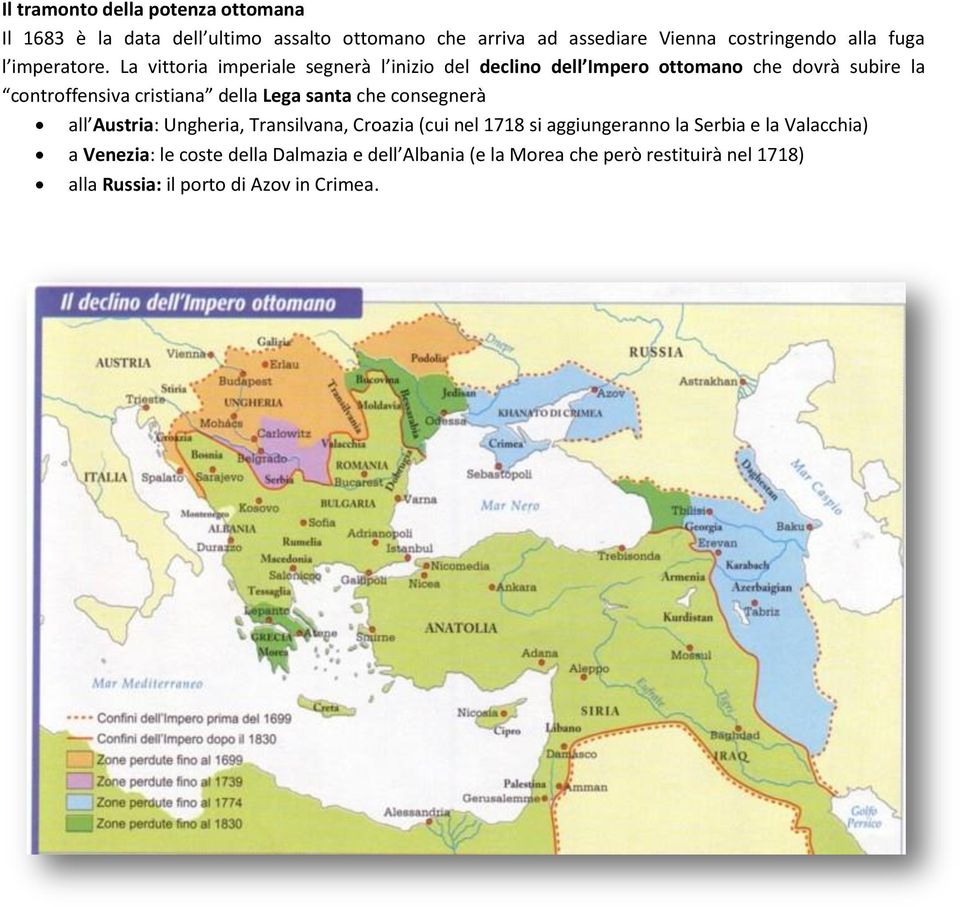 La vittoria imperiale segnerà l inizio del declino dell Impero ottomano che dovrà subire la controffensiva cristiana della Lega