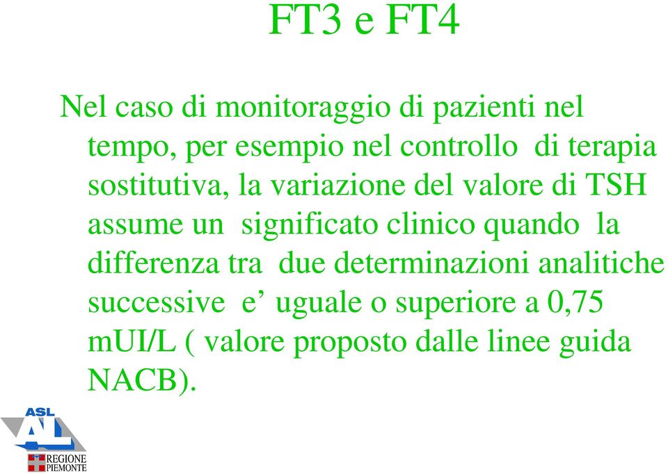 significato clinico quando la differenza tra due determinazioni analitiche