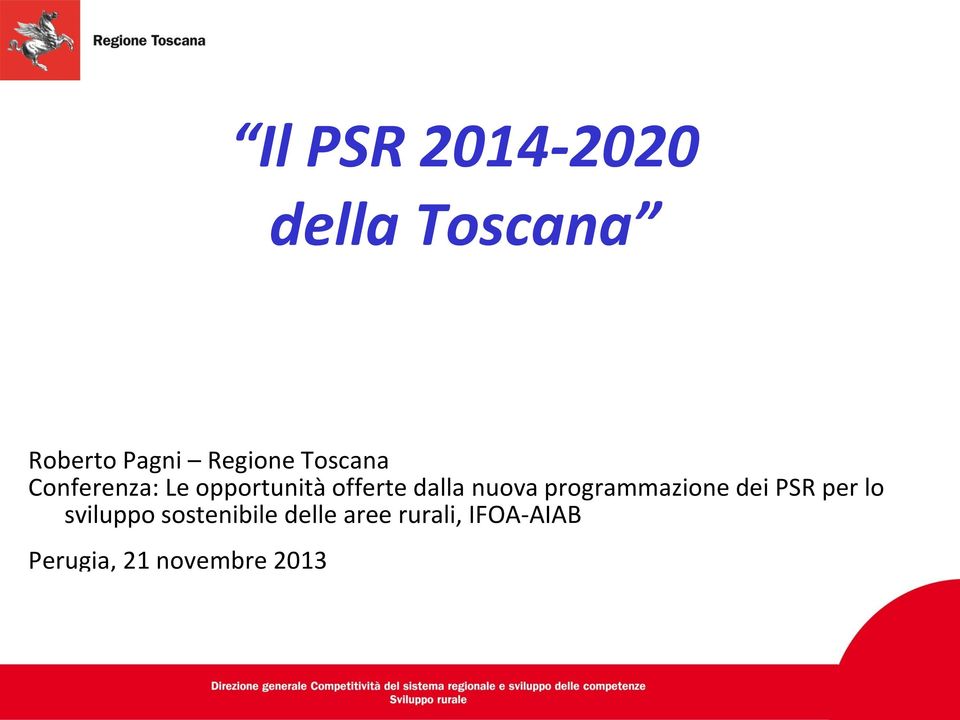 programmazione dei PSR per lo sviluppo sostenibile delle